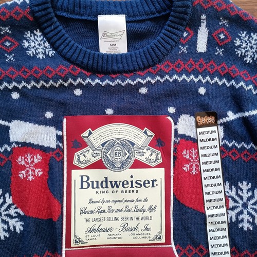 New Budweiser Ugly Christmas Sweater Size Medium Adult - Picture 2 of 6