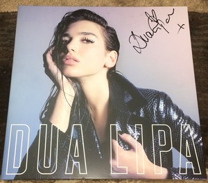 DUA-LIPA-SIGNED-AUTOGRAPH-SELF-TITLED-DEBUT-VINYL-ALBUM-IDGAF-w-EXACT-PROOF