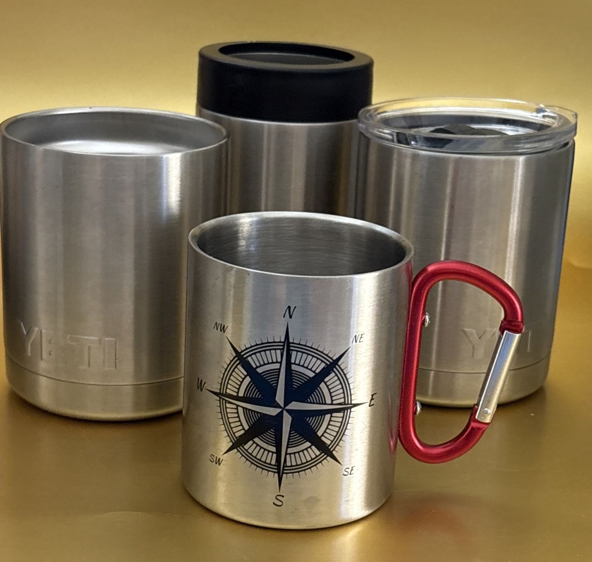 Yeti Rambler 10oz Lowball Tumblers (2 Lid +12oz Colster can bottle