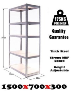 Thicken Metal Racking 5 Tier Shelving Unit For Car Parts Garage Shed Heavy Duty