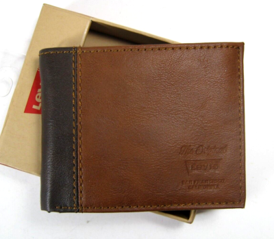Levi's Leather RFID Wallet Bifold ID Tan Brown 31LP220115 | eBay