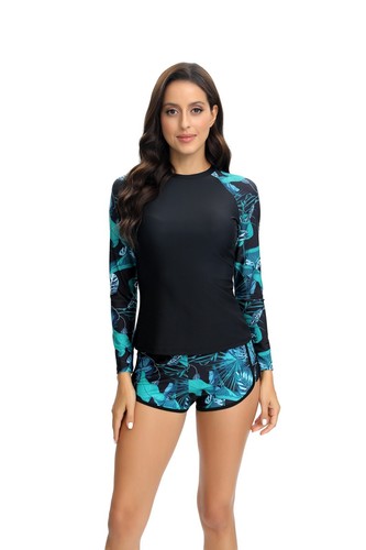 Rash Guard Swimsuit Women Long Sleeve 2-Piece XS Small Medium Size 2-10 Padded - Picture 34 of 56