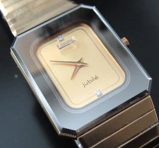 Vintage RADO Diastar Jubile Wrist Watch Gold Diamond Swiss Quartz 135.1013.3