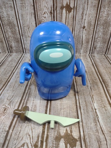 Among Us Action Figure 6.7" Rare Blue Ghost Chop Chop Knife Hat - Picture 3 of 6