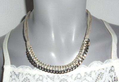 Promod Halskette Schmuck grün/silber Länge 50 cm gestempelt / signiert Nr. 1259