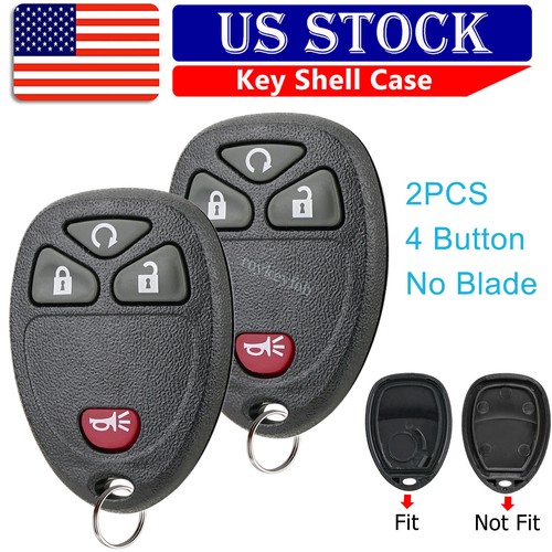 2  Key Fob Shell 4B for 2007 2008 2009 2010 2011 2012 2013 GMC Sierra 1500 2500 - Picture 1 of 7