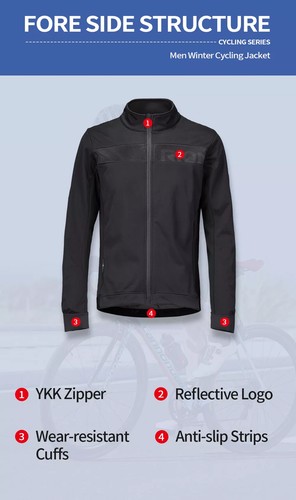 Thermal Cycling Jacket Man Winter Bicycle Clothing Windshield MTB Reflective - Picture 11 of 22