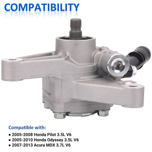 Power Steering Pump for 07-13 Acura MDX 3.7L 2005-2008 Honda Pilot Odyssey 3.5L - Picture 3 of 7