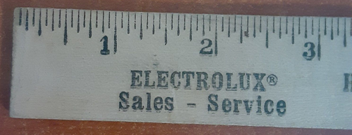 Vtg Ruler 6" Advertising Electrolux appliances wooden Harold Motz Sales Service - Picture 2 of 6