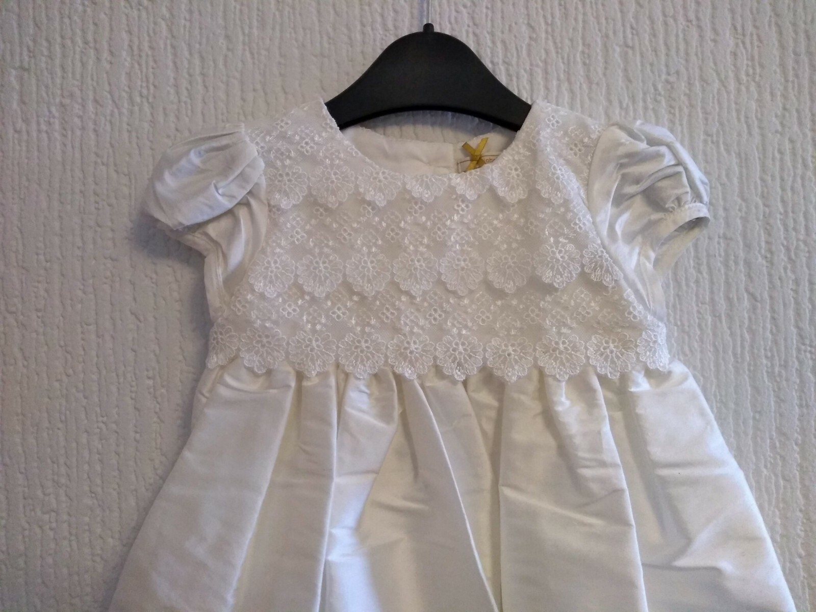 New John Lewis Baby Cream Lace Silk Dress Christening / Wedding