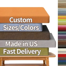 Colourtree Custom Size 3" Thick Bench Cushion Window Seat Cushion Indoor Outdoor