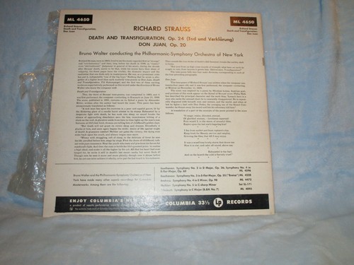 Strauss/Walter LP "Don Juan/Death & Transformation" 1953 Columbia ML4650 - Bild 2 von 2