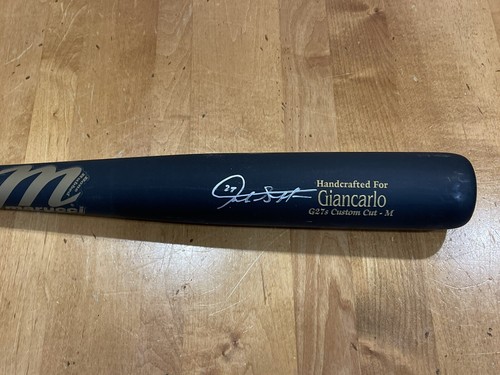 Giancarlo Stanton Autographed Black Marucci Game Bat Yankees JSA AUTHENTICATION - Picture 9 of 13
