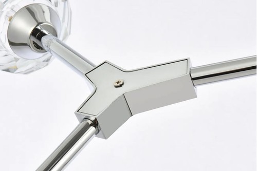 Chrome Modern Dining Room Light Fixture Crystal Chandelier Kitchen Lighting 29in - Picture 7 of 8