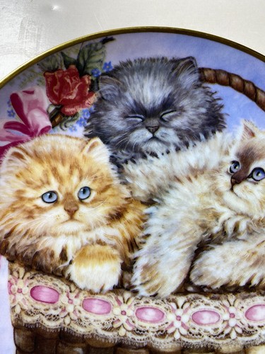 Franklin Mint Heirloom K Duncan "Three Little Kittens" Limited Edition Cat Plate - Bild 2 von 9