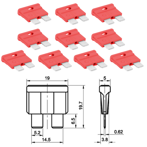 Fusibile auto fusibile piatto 1A 2A 3A 4A 5A 7,5A 10A 15A 20A 25A 30A 40A - Foto 16 di 26