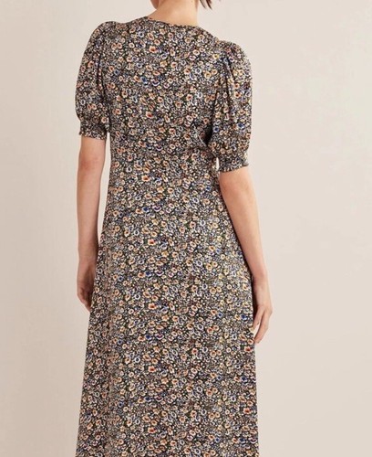 Boden Satin Midi Tea Dress Size 6petite - Picture 3 of 14