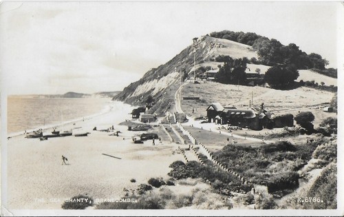 Echtes Foto Postkarte The Sea Shanty Branscombe Devon Valentinstag - Bild 1 von 2