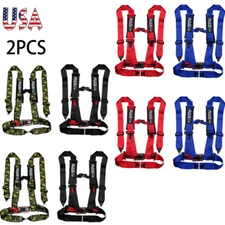2PCS 3" Racing Seat Belt Harness 4 Point Quick Release Shoulder Pad for ATV UTV