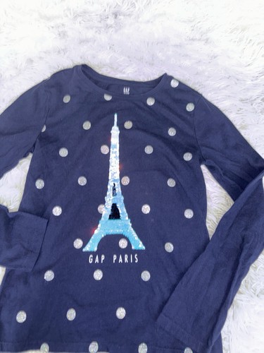 Gap Paris girls sz. XXL sequin up/down eiffel tower tee. Exc. cond. Cute - Picture 4 of 7
