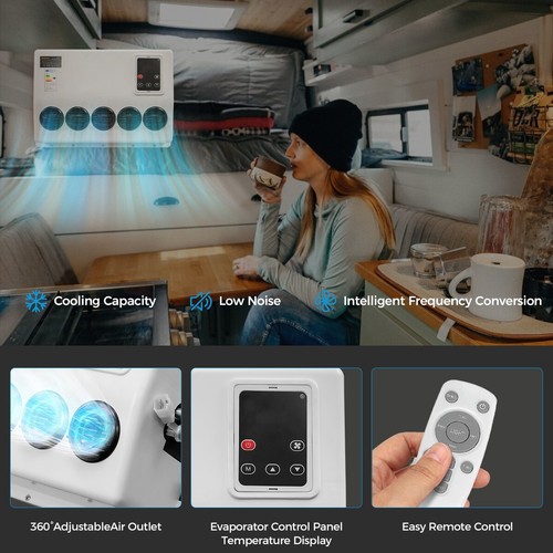 Aire acondicionado eléctrico split 12V refrigeración para camión autocaravana caravana 11000 BTU - Imagen 12 de 17