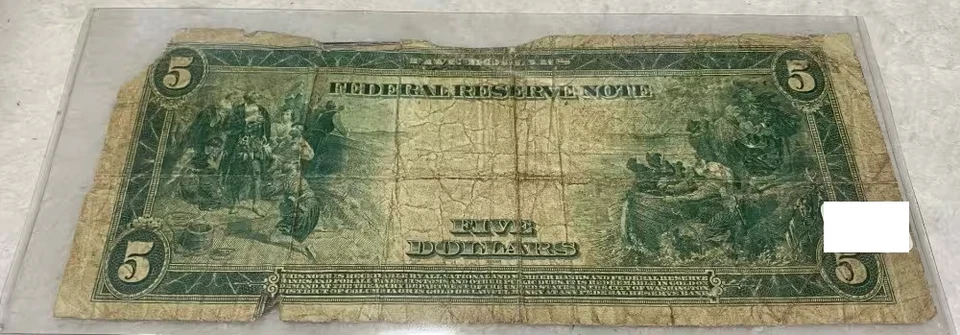 USA 5 Dollar Silver Certificate 1914 FW / AWM Philadelphia, PA #C46937157A - Image 2 of 2