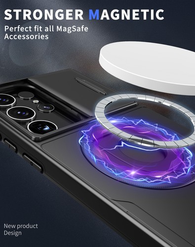 Custodia supporto anello cover lente magnetica per Samsung S25 Ultra/S24 S21 S23/S22+ - Foto 5 di 55