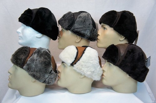 6 colors REAL SHEEPSKIN SHEARLING LEATHER HAT Trapper Ushanka Hunting warm M-3XL - Picture 9 of 17