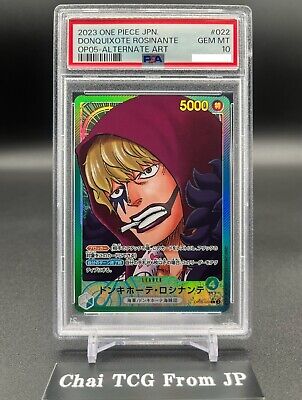 PSA 10 Donquixote Rosinante OP05-022 Leader ALT ART ONE PSA 10 Donquixote Rosinante OP05-022 Leader ALT ART ONE