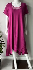H By Halston Short Sleeve Hi-Low Pink Dress Stretch Comfort Plus Size 3XP
