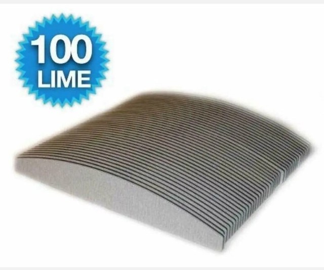 100 X Lime Mezza Luna Bilaterale Grana 100/180 Per Ricostruzione Unghie Mail Art 100 X Lime Mezza Luna Bilaterale Grana 100/180 Per Ricostruzione Unghie Mail Art