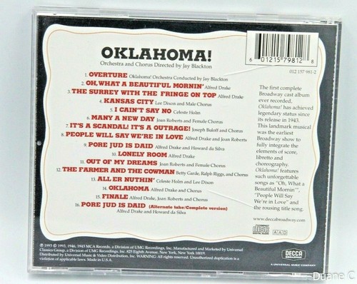 Oklahoma! MCA/Capitol by Original Soundtrack (CD, MCA) 1993 - Foto 3 di 5