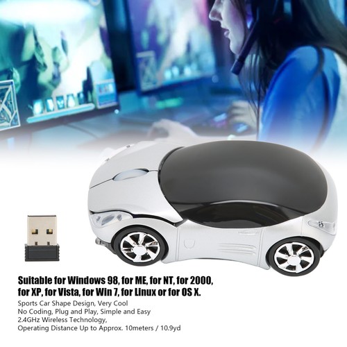 2.4GHz Wireless Car Mouse Smart Connection 3D Sports Car Styling Gaming Mous New - Picture 8 of 22