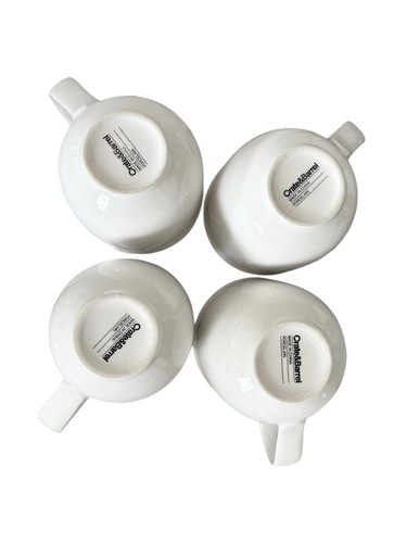 CRATE & BARREL White Porcelain Cafeware Coffee Cappuccino Mugs 4”H SET Of 4 EUC - Picture 8 of 8