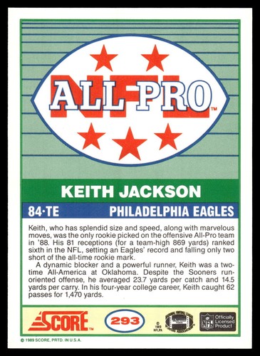 1989 Score Football 180-438 See Scans FACTORY SET BREAK Most NM/MT Pack Fresh! - Picture 291 of 395