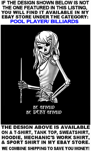 Pool Shark 8 Ball Skull and Crossed Pool Queue Sticks Hai Pool Player T-Shirt - Bild 15 von 24