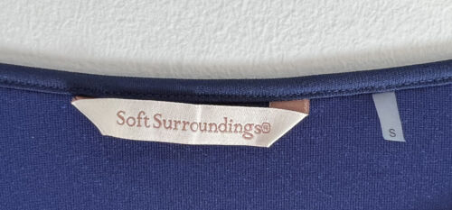 Túnica para mujer Soft Surroundings talla pequeña azul terciopelo manga 3/4 - Imagen 3 de 4