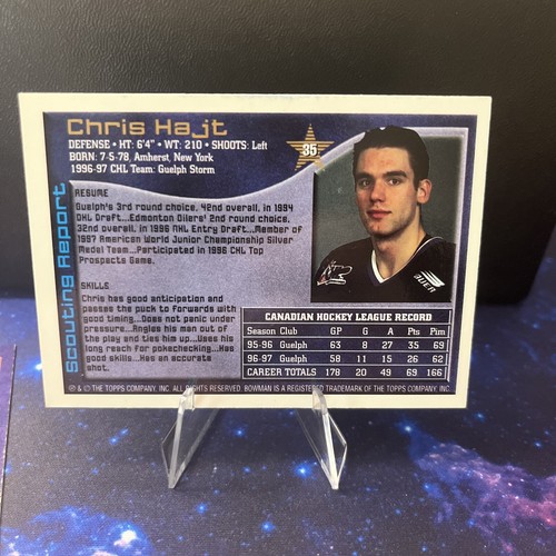 1997-98 Bowman CHL O-Pee-Chee Chris Hajt #35 Guelph Storm Auto Autograph No COA - Picture 2 of 2