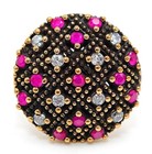 Sterling Silver Ring Sz 8 H1-5 Ottoman Empire Style 2Ct Treated Ruby 925
