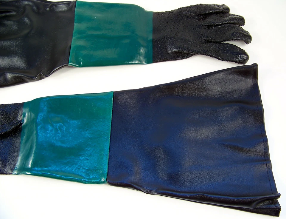 Guantes de gabinete de chorro de arena de repuesto de 23" de largo con apertura de 8" de diámetro 1 par de guantes Foto 3 de 3