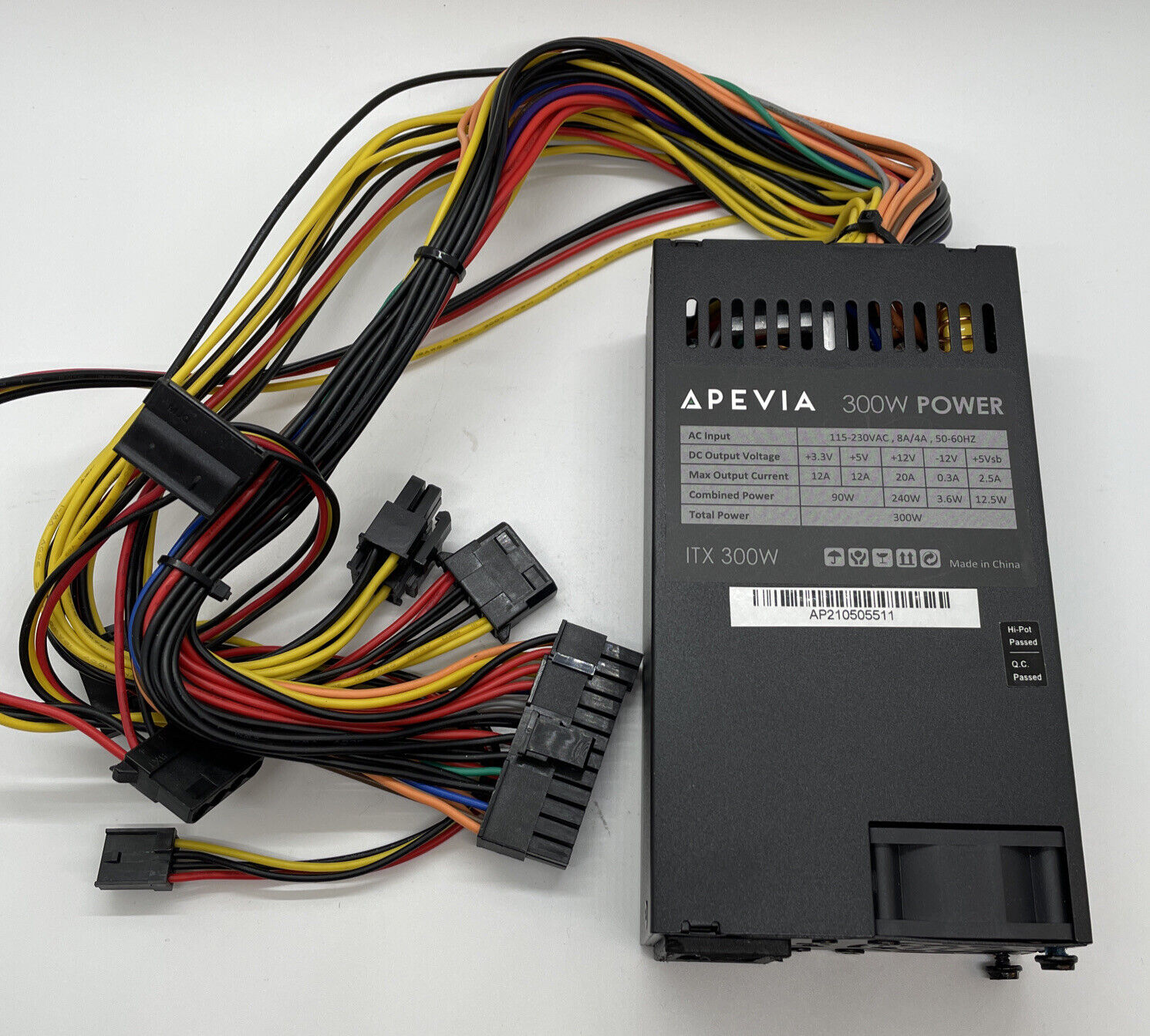 Apevia ITX-AP300W Mini-ITX / 300W Solid Power Supply (Black) New Open Box