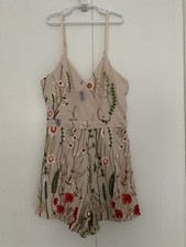 Selfie Leslie embroidered floral mesh wrap romper
