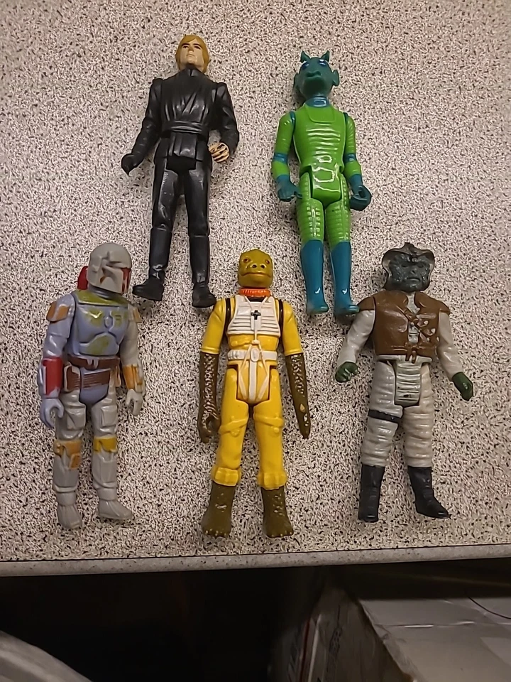 5 STAR WARS KENNER VINTAGE 1977-85 Boba Fett/Bossk/Klattu/Greedo/Jedi Luke Foto 4 de 4