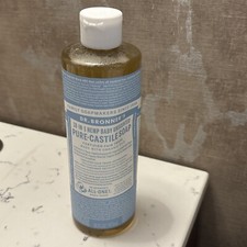 NEW DR BRONNER’S 18 IN 1 HEMP BABY UNSCENTED PURE CASTILE SOAP 16 OZ