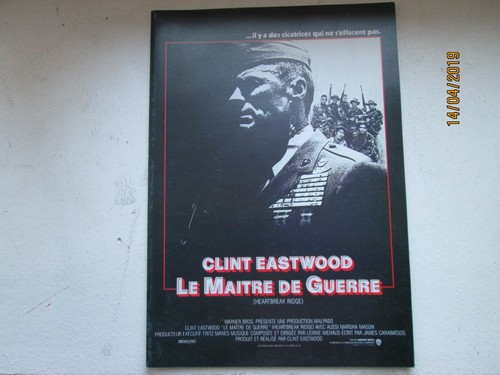 LE MAITRE DE GUERRE CLINT EASTWOOD Dossier presse original 23 pages année1987