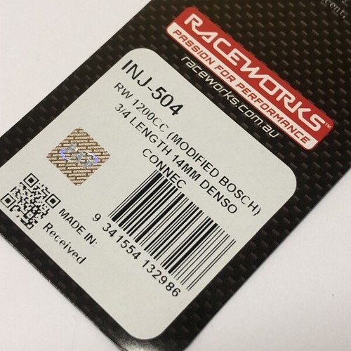 1200cc Raceworks Bosch 3/4 length Fuel injectors x 6 Denso plug 14mm E85 OK New - Picture 5 of 5