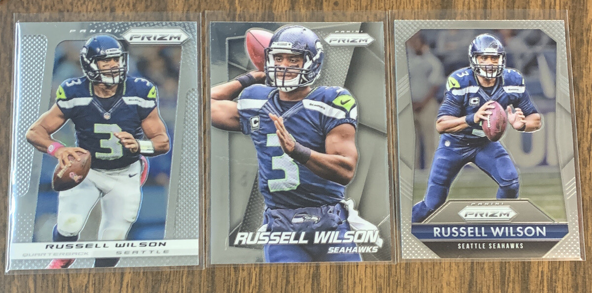 2013, 2014, 2015 Prizm Russell Wilson Seahawks Broncos Super Bowl Champion