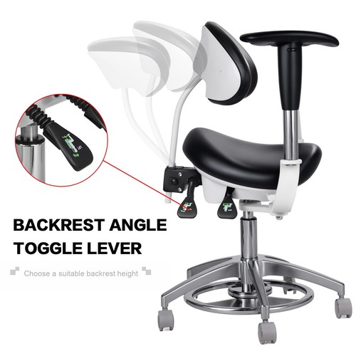 Silla de montar con microscopio dinámico dental de cuero PU controlado por pie ajustable - Imagen 8 de 18