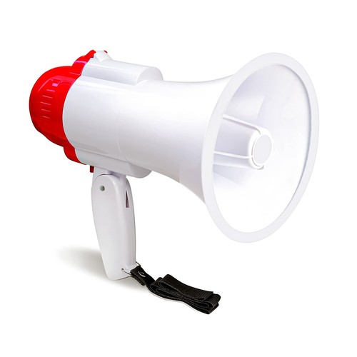 NEW PORTABLE SPEAKER MEGAPHONE STRAP PISTOL GRIP LOUD SPEAKER RECORD PLAY - Picture 5 of 6