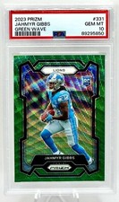 Graded 2023 Panini Prizm Jahmyr Gibbs #331 Green Wave RC Football Card PSA 10